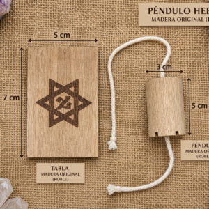 PÉNDULO HEBREO DE ROBLE + TABLA DE DESCARGA DE ROBLE